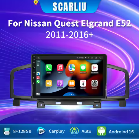 SCARLIU For Nissan Quest Elgrand E52 2010-2015 Android Screen Car Radio Multimedia Video Player Ster