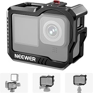 NEEWER Hero11 Cage / Hero10 Cage / Hero9 Vlog Cage, All Metal Form Fitting Video Cage with 1/4" Threads &amp; Cold Shoes, Supports Max Lens Mod, Compatible with GoPro SmallRig Accessories (ST46)