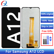 Pantalla จอ LCD สำหรับ Samsung Galaxy A12ของแท้สำหรับ a125f a127f หน้าจอ A02อะไหล่หน้าจอโทรศัพท์มือถือ lcds สำหรับ Samsung A12