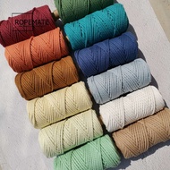 4mm 3 strands macrame rope  color cotton cord 100% cotton rope macrame cord