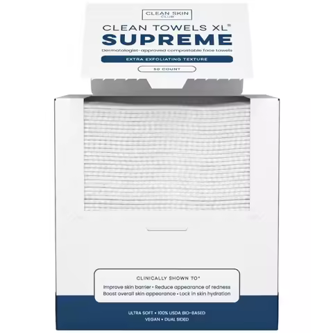 XL Supreme Disposable Face Towels, 50 Count Pack - Ultra Absorbent, Soft & Dermatologist Approved fo