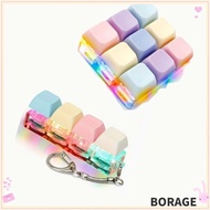 BORAG Fidget Keychain, Keycap DIY Keyboard Finger Keyboard Cap,  Relief Stress 2/4/9 Keys Keys Butto