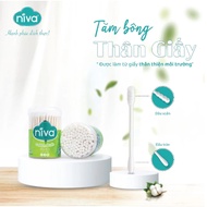 Combo of 2 Jars of NIVA AJ1 Cotton Swabs Jar of 100 AJ1 Paper Sticks for Adults