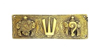 Brass Shankh Chakra Namah Wall Hanging Yellow (Length: 7.5 inches (18.7 cm) Height: 2.5 inches (6.2 