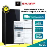 Sharp 670L 2 Door Pelican J-Tech Inverter Fridge Refrigerator SJP782MFGK Peti Sejuk Peti Ais Ice