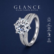 Roystone Moissanite Ring Wanita Original VVS1 Color Grade D GRA Certificate Gold Plated Anti-Rust 1 