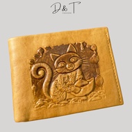 High Quality Nappa Cowhide Men's Wallet DT125 Engraved with Zodiac Animals Tips size 9.5x12cm