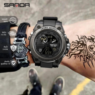 ศูนย์ไทย ส่งไว นาฬิกาข้อมือ Sanda 739 นาฬิกาข้อมือผู้ชาย Sport Digital & Analog Multiple Function Di