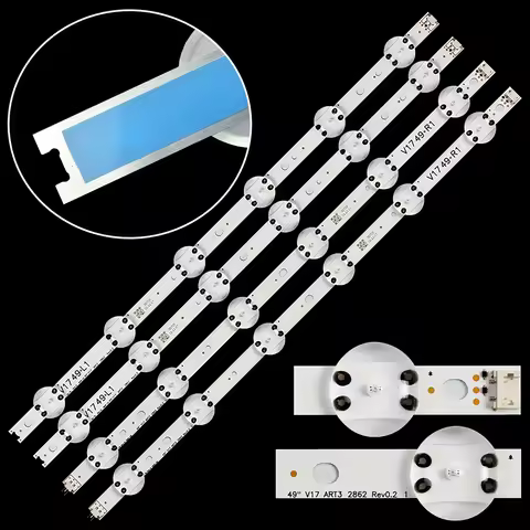 4pcs LED strip For 49'' TV 6916L-2862A 6916L-2863A V17 49 R1+L1 ART3 49UJ670V-ZD 49UJ655V 49UV340C 4