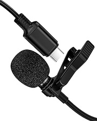 Lavalier Microphone USB C Professional Lapel Clip-on Mic Omni Condenser Little Lav Mic for Video Rec