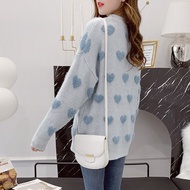 SWEET HEART SWEATHER KOREAN KNITTED CARDIGAN KOREAN SWEATHER WOMEN'S SWEATER PREMIUM KNITTED MATERIA