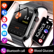 Blood Sugar Smart Watch Health Blood Lipid Uric Acid Monitor ECG+PPG Sports Watches Bluetooth Call Smartwatch SOS Emergency Call