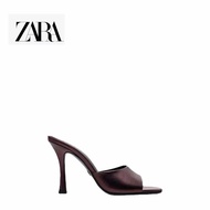 Zara Women's Shoes Gold Metal Brown Metal Sheep Leather High Heel Sandals