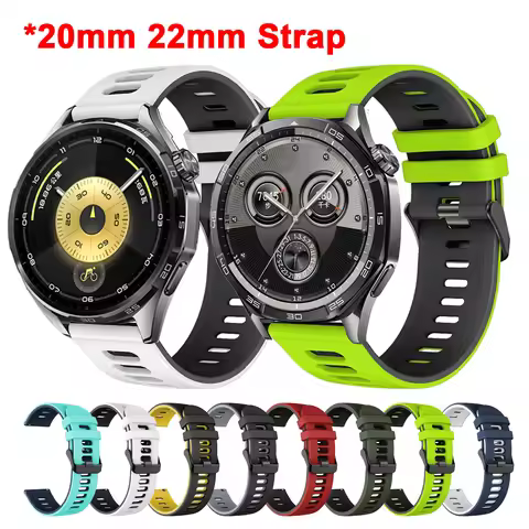 20 22mm Sport Silicone Strap for Huawei Watch GT6/GT5 Pro/GT4 46mm/GT Runner Smart Wacth Band Amazfi
