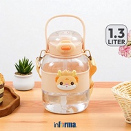 Informa Appetite Bert Tritan Children's Drinking Bottle 1.3 ltr - Yellow Tumbler Water Bottle Drinki