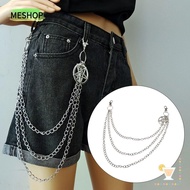 MESHOP Pentagram Chain Jeans Pants Harajuku Rock Emo Accessories Gothic Keychains