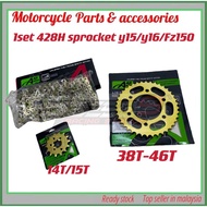 1set aji racing sprocket 428H y15 y16 Fz150 spocket set RANTAI MOTOR SET