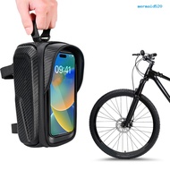 [MRD]Bike Bag Waterproof Large Capacity Frame Front Tube Cycling Bag with Smooth Zipper Touchscreen Phone Case Holder Bag Bike Supplies