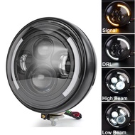 7 inch Universal Cafe Racer Round Motorcycle LED Head lamp Headlamp Distance Light Refit 7" Motorcyc