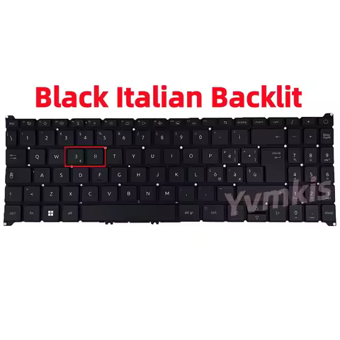 Italian Backlit Laptop Keyboard for Acer Aspire 3 A315-59 A315-510P A515-47 A515-57 A715-51 A715-76 
