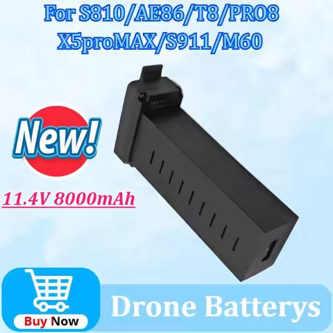 AE86 PRO MAX 8K Drone Battery 11.4V 8000mAh for S810/X5proMAX/T8/PRO8 Upgraded Carbon Fiber Battery 