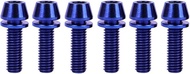 UHDFBDHF 6PCS Titanium Screw Internal Hex M5x16mm 18mm 20mm Tapered Head Bolt with Washer for Bicycle Stem (Blue, M5x16mm)