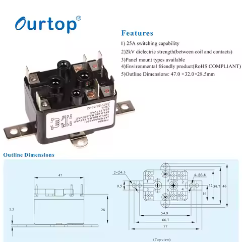 18A 227VAC Fan Relay Time Power Fan Potential Motor Starting Relay