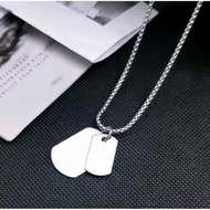 Titanium NECKLACE, ARMY MODEL, DOUBLE PLATE, RUST-PROOF NECKLACE