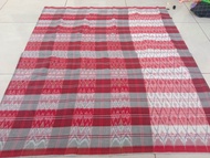 SARUNG WANITA GEBENG TERBARU MOTIF KOTAK DAN SALUR BAHAN KATUN SARUNG GEBENG TENUN ASLI