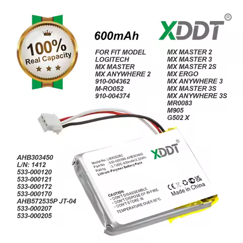 Logitech AHB572535P JT-04 533-000120 Battery Compatible with MX Master 2S MX Anywhere 2 MX Ergo And 