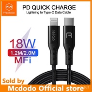 Mcdodo Reliqo MFI certified cable USB-C PD Fast Charging Cable Type C to For Lightning 18W 2A Charger Data USB C to Fori