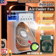 M'sia READY 3IN1 Portable Air Cooler Conditioner Fan Humidifier Purifier Aircond Mist Cooler RGB Night Light Kipas Meja