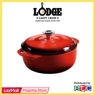 Lodge 4.5 Quart ( 4.35Ltr) Red Enameled Cast Iron Dutch Oven - EC4D43