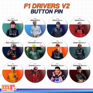 F1 DRIVERS V2 BUTTON FORMULA ONE F1 DRIVER BUTTON PIN 1