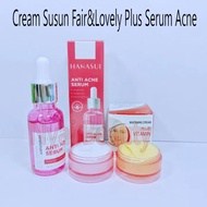 Paket Cream Fair And Lovely Day & Night + Serum Hanasui Acne Original BPOM