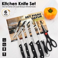 COD Party Houses - J3 Set Pisau - Dapur Talenan - Set Pisau Dapur 6pcs - Kitchen Knife - Pisau Daging  - Pisau Buah