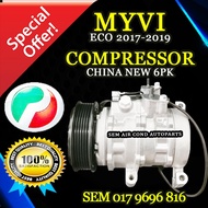 PERODUA MYVI ECO 2017-2019 YEAR 1.3CC OEM CHINA NEW 6PK COMPRESSOR/ KOMPRESOR (CAR AIRCOND SYSTEM)