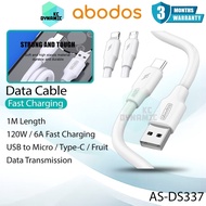 Abodos AS-DS337 Data Cable 6A Fast Charging Cable 120W Cable Mobile Kabel USB Cable 1M Length Abodos