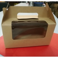 10pcs 2 Cavity(Kraft Paper)Handle and Window Muffin Cupcake Box Moon cake box /Box No Handle 2 Cavit