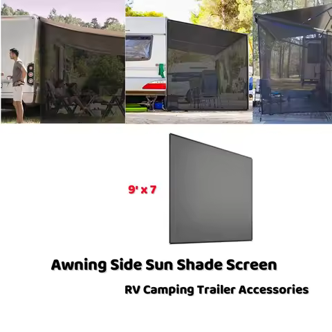 9X7ft RV Awning Side Shade Camping Trailer Sunshade Screen UV Sun Protection Privacy Curtain For Car