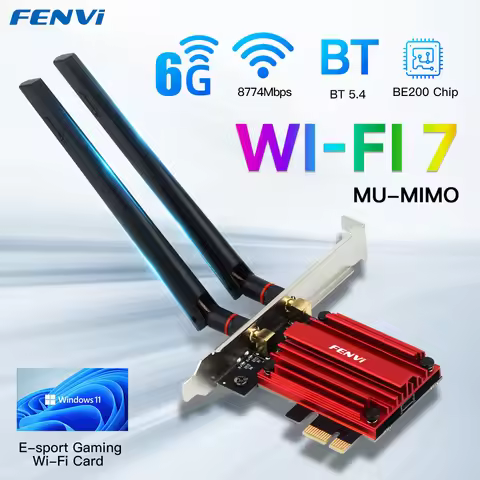 FENVI WiFi 7 BE200 PCIE WiFi Adapter For Bluetooth 5.4 Tri-Band 2.4G/5G/6GHz 8774Mbps BE200NGW Wirel