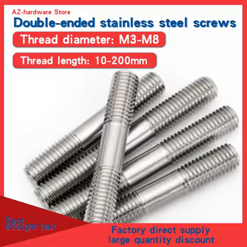 AZ-hardware Store Double-ended stainless steel screws Stud Stainless Steel Bolt 304 Stud Thread Diam