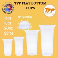 TPP FLAT BOTTOM CUPS WITH DOME LID/HALF DOME LID 50PCS / CAWAN TPP / CAWAN THAILAND / PP CUP / BOBA 