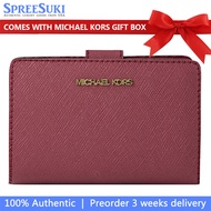 Michael Kors Wallet In Box Medium Wallet Jet Set Travel Zip Coin Wallet Cherry 35F7GTVF2L