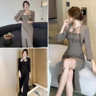 Set 2 Piece Women's Dress Big Size 50-95kg Two-Piece Dress with Jacket