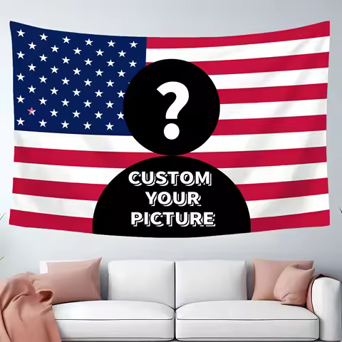 Custom Pink Or Blue American Flag Personalized with Your Image, Fun Tapestry Poster for Decorating C
