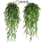 MAYIT Artificial Ivy Vines, Green Color Plastic Leaves Artificial Hanging Vines, Hanging 80cm Length