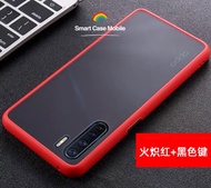 Case OPPO A91 เคสกันกระแทก ปุ่มสีผิดด้าน ขอบนิ่มหลังแข็ง เคส Oppo A91