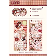 CUT SIZE Washi Tape Sampler - Benchu Studio : Red Fruit Sweet Jam Kawaii Girl Cherry & Apple