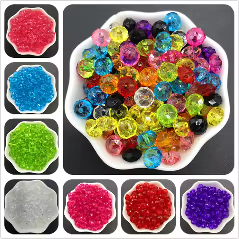 6mm 8mm 10mm 12mm Acrylic Spacer Beads Austria Faceted Crystal Loose Spacer Round Beads For Jewelry 